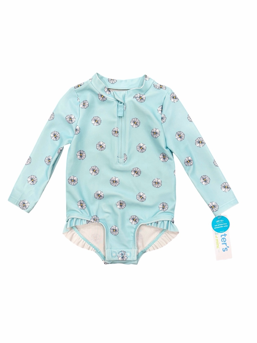 NWT 6-9M Carter's Child of Mine Baby Girl Long- Sleeve Rash Guard Swimsuit